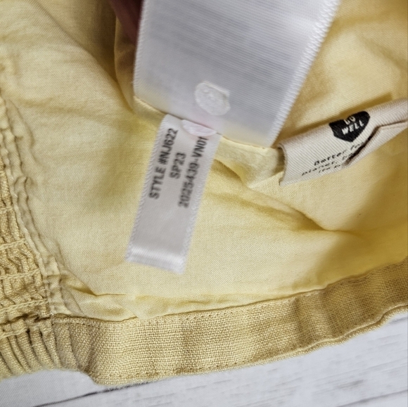 MADEWELL Gwen Supercrop Linen Tank in Light Straw (Yellow), sz 14 - Picture 9 of 9